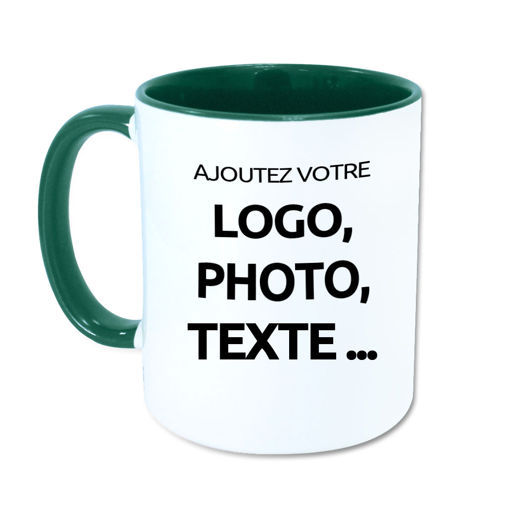 Mug Couleur Personnalisé Blanc/vert